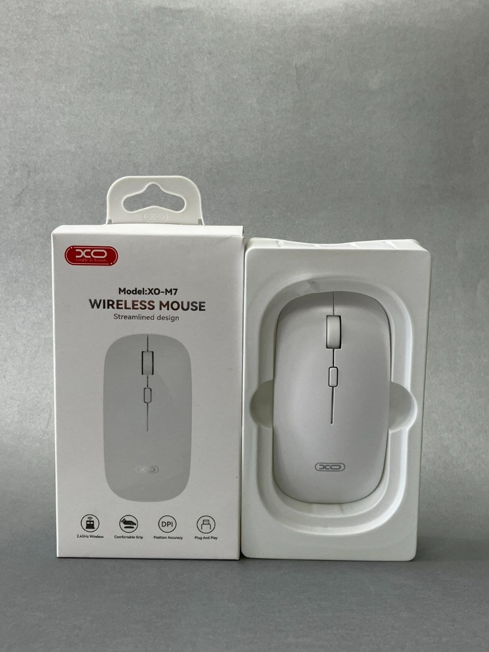 Bežični miš XO‑M7 2.4GHz – beli, USB nano prijemnik