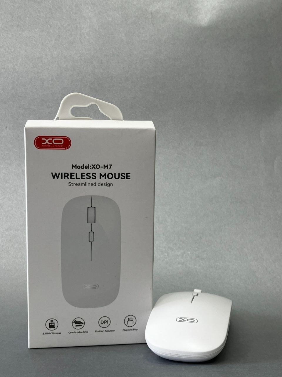 Bežični miš XO‑M7 2.4GHz – beli, USB nano prijemnik
